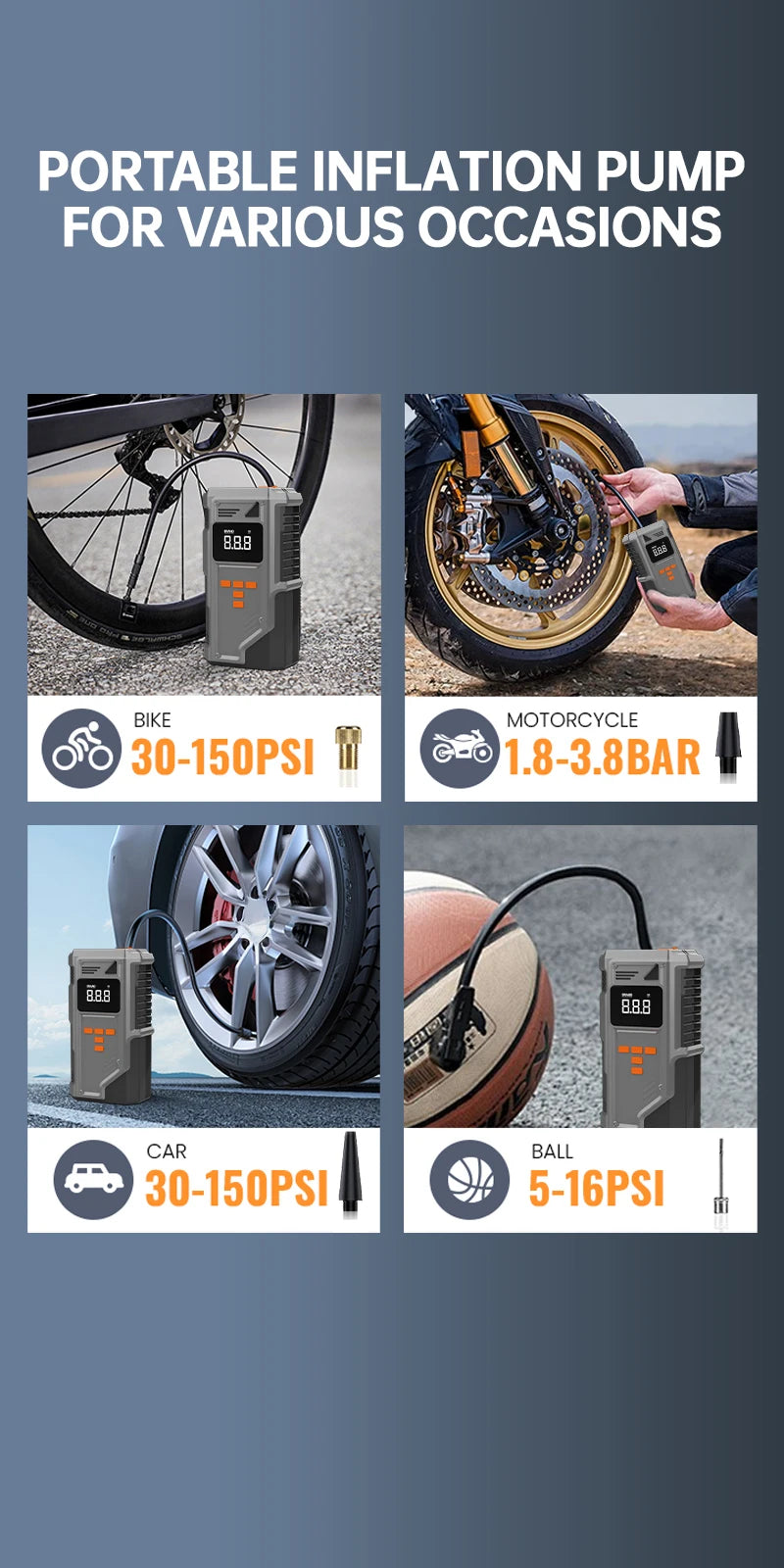 Booster de Batterie Voiture Grand Froid avec Compresseur 150 PSI Arrêt Auto