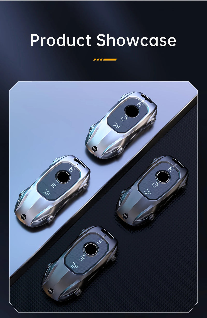 Coque de Protection Clé Mercedes Classe A B C E S W204 W205 W210 W212 W213 W176 W463 GLC GLB GLE AMG Alliage de Zinc Style Supercar