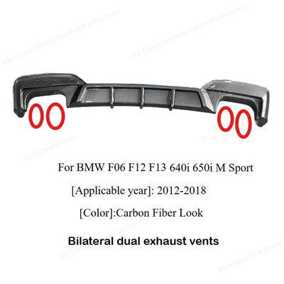 Lame de Diffuseur Arrière BMW Série 6 F06 F12 F13 M Sport 2012-2018
