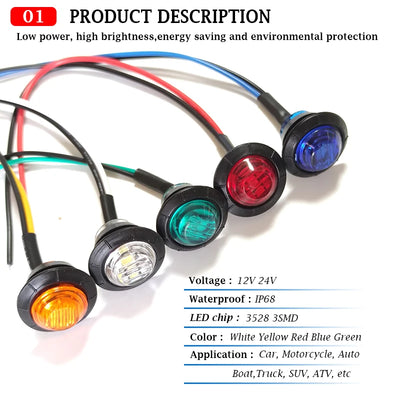 Feux de Position Latéraux LED 12V 24V Universel