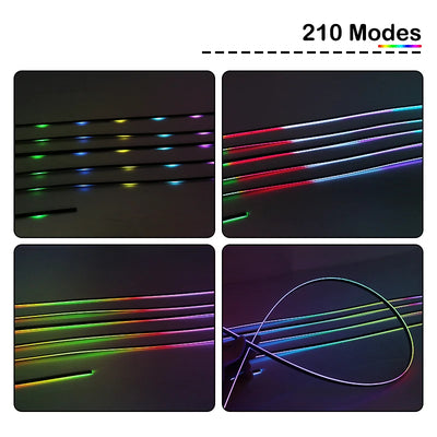 Bandes Acryliques Éclairage d'Ambiance RGB Voiture 110 cm