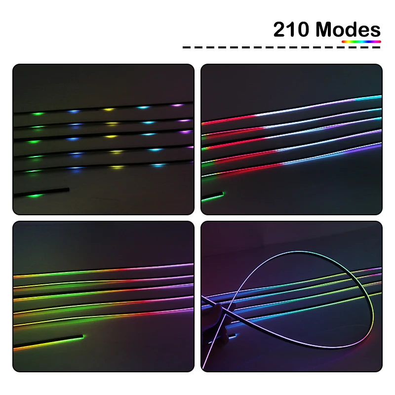 Bandes Acryliques Éclairage d'Ambiance RGB Voiture 110 cm