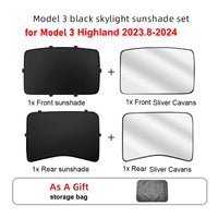 Pare-Soleil Tesla Model 3 Highland Toit Ouvrant, Pare-Brise et Vitres Latérales