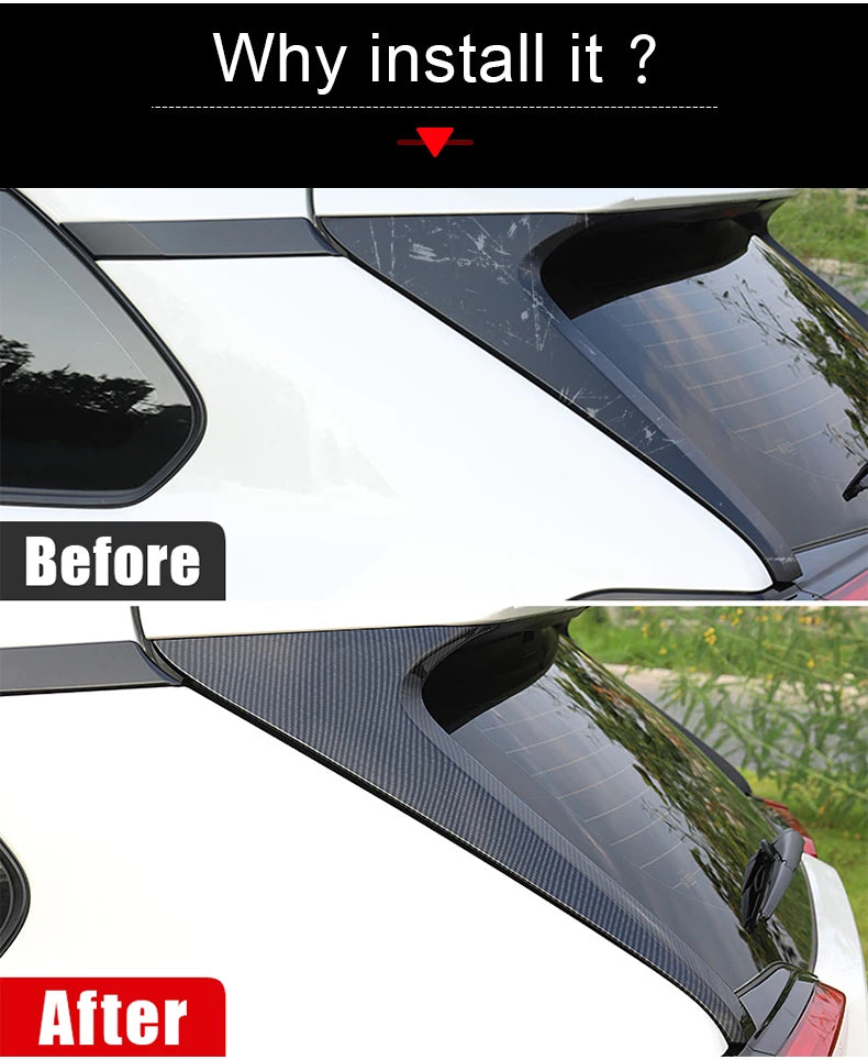 Becquet Toyota RAV4 XA50 2019-2025 Latéral de Lunette, Paire en ABS Noir, Argent ou Aspect Carbone