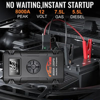 Booster de Batterie Voiture 8000A avec Compresseur 200 PSI