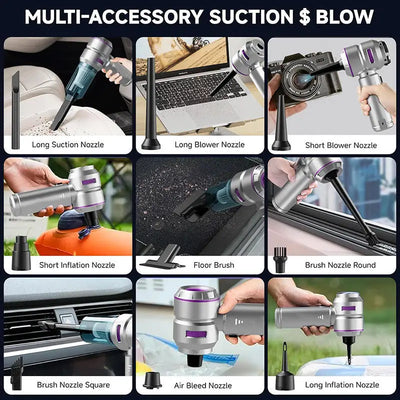 Aspirateur de Voiture Sans Fil Souffleur Moteur Sans Balais