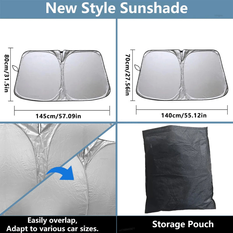 Pare-Soleil Pare-Brise Voiture Pliable avec Sac de Rangement