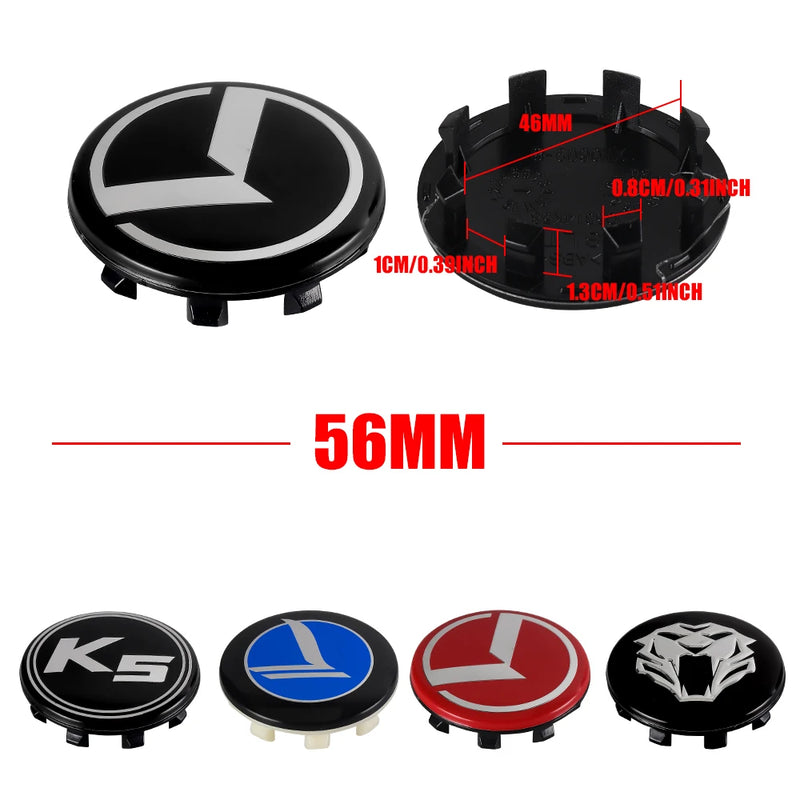 Hub Caps Kia Sportage Rio Ceed 56mm 65mm — side view