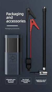 Booster de Batterie Voiture 600A Compact avec Compresseur 6000 mAh