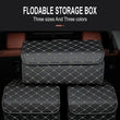 Boîte de Rangement de Coffre Voiture Cuir Matelassé