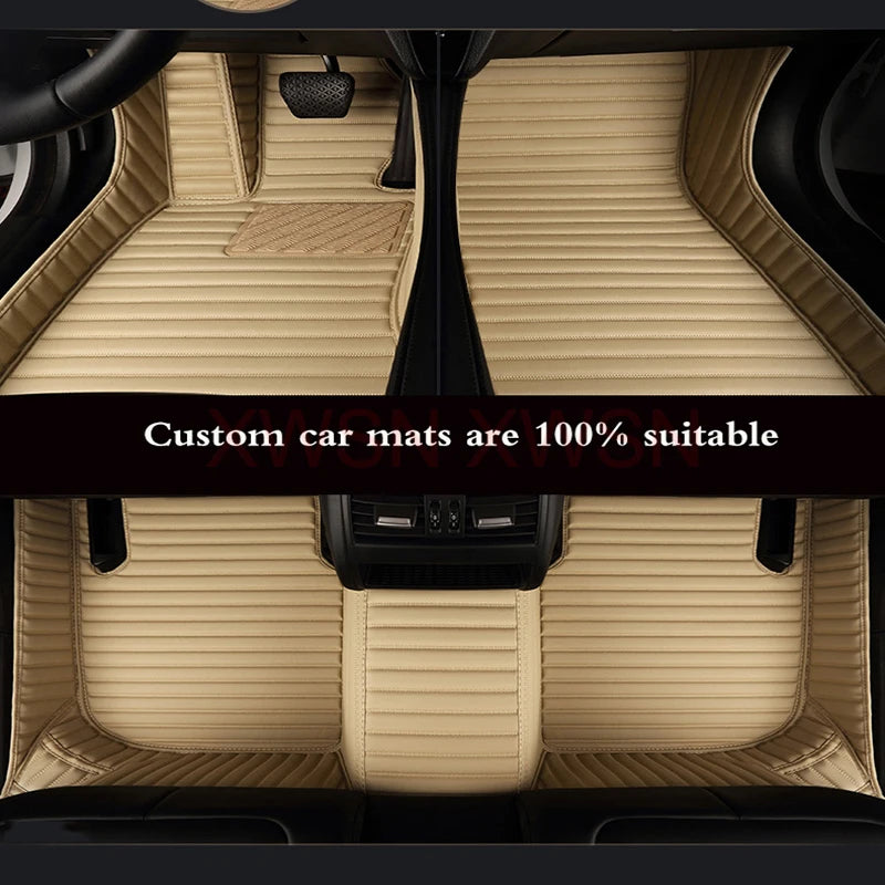 Tapis de Sol Cuir PU Rayé 5D Sur Mesure Volvo XC40 V60 V90 2016-2023 5 Places ou 1 Pièce