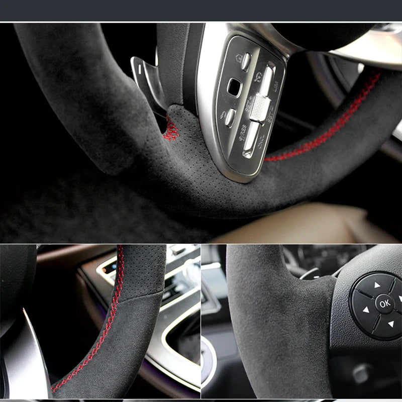 Couvre Volant Alcantara Mercedes W176 W204 C117 AMG — détail de finition