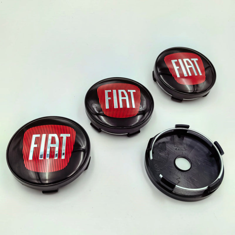 Cache-Moyeux Fiat 60mm Emblème Argent et Noir — vue en situation