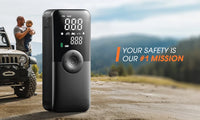Gonfleur de Pneus Électrique Portable Carsun Rechargeable avec Écran Numérique pour Voiture, Vélo et Ballon