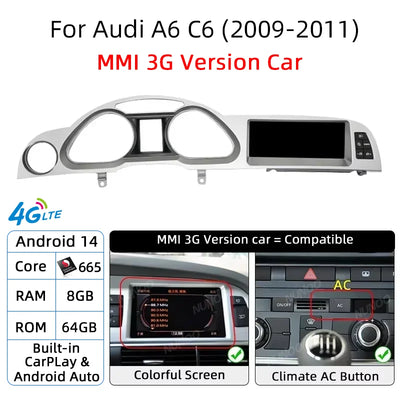 Autoradio CarPlay Audi A6 C6 4F 2005-2009