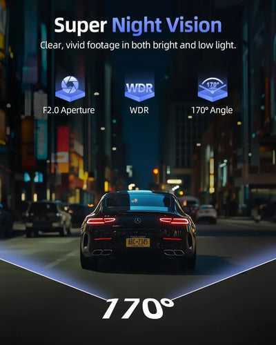 Dashcam 4K Double Objectif GPS WiFi Vision Nocturne