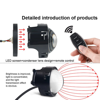 Lentille de Projecteur LED Yeux du Diable Universelle Voiture
