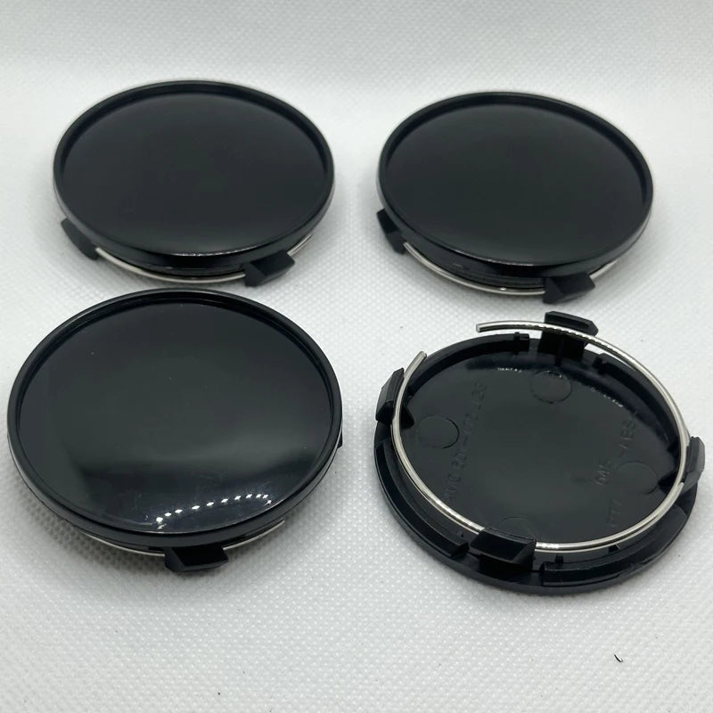 Cache-Moyeux Universels Vierges 61 mm Chromé ou Noir Lot de 4