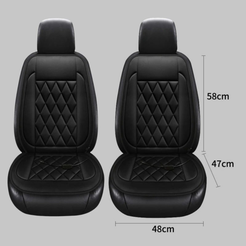 Coussin Chauffant Voiture 12V Lot de 2 Simili Cuir Matelassé