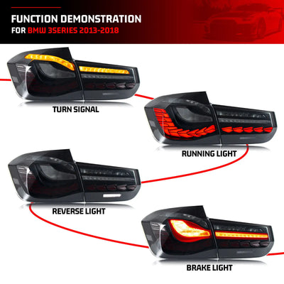 Feux Arrière LED GTS Noirs Séquentiels BMW Série 3 F30 F80 M3
