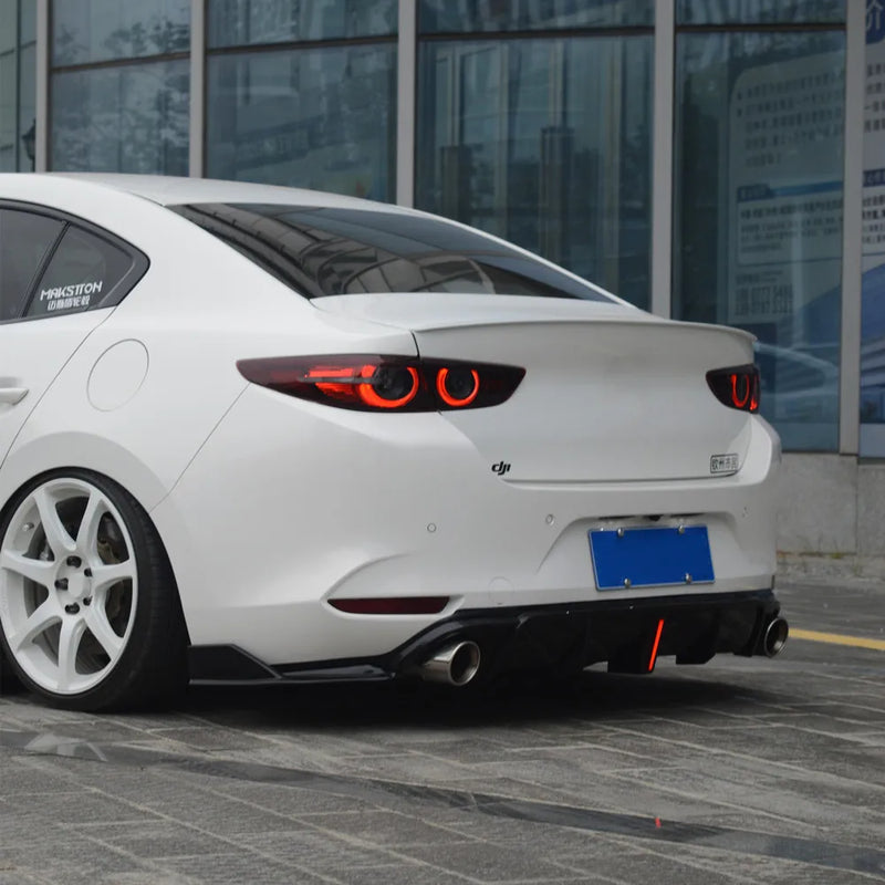 Diffuseur Arrière Mazda 3 Axela 2020-2025 Noir Brillant 3 Pièces