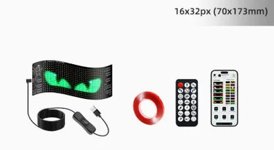 Panneau LED Yeux du Diable Flexible Voiture Télécommande