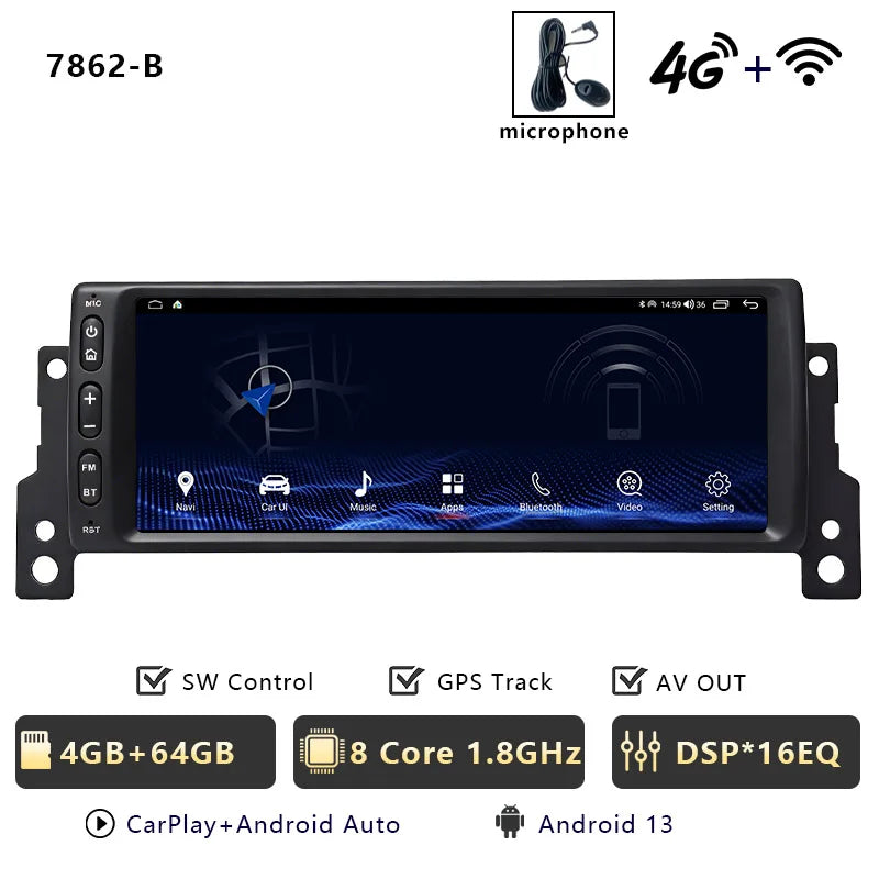 Autoradio CarPlay Sans Fil MINI Cooper S R50 R52 R53