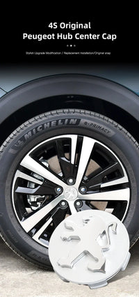 Cache-Moyeux Peugeot 60 mm, Lot de 4, Lion Noir, Argent ou Nouveau Blason, 206 à 508, 2008, 3008, 5008