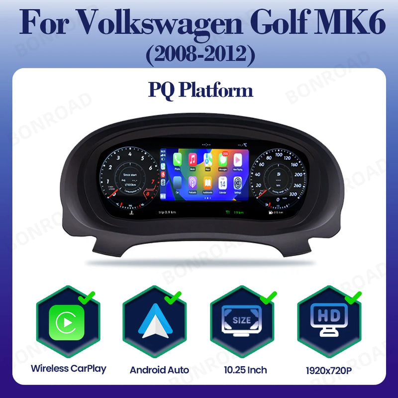 Tableau de Bord Numérique Volkswagen Golf Passat Scirocco Tiguan — détail de finition