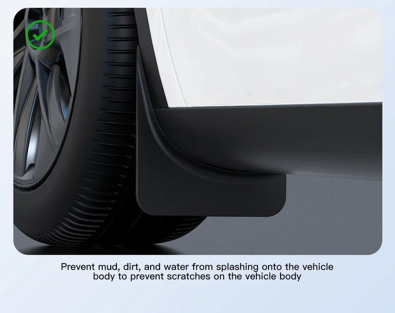 Garde-Boue Tesla Model Y Juniper 2025-2026 Jeu de 4 Bavettes Sans Perçage Avant et Arrière