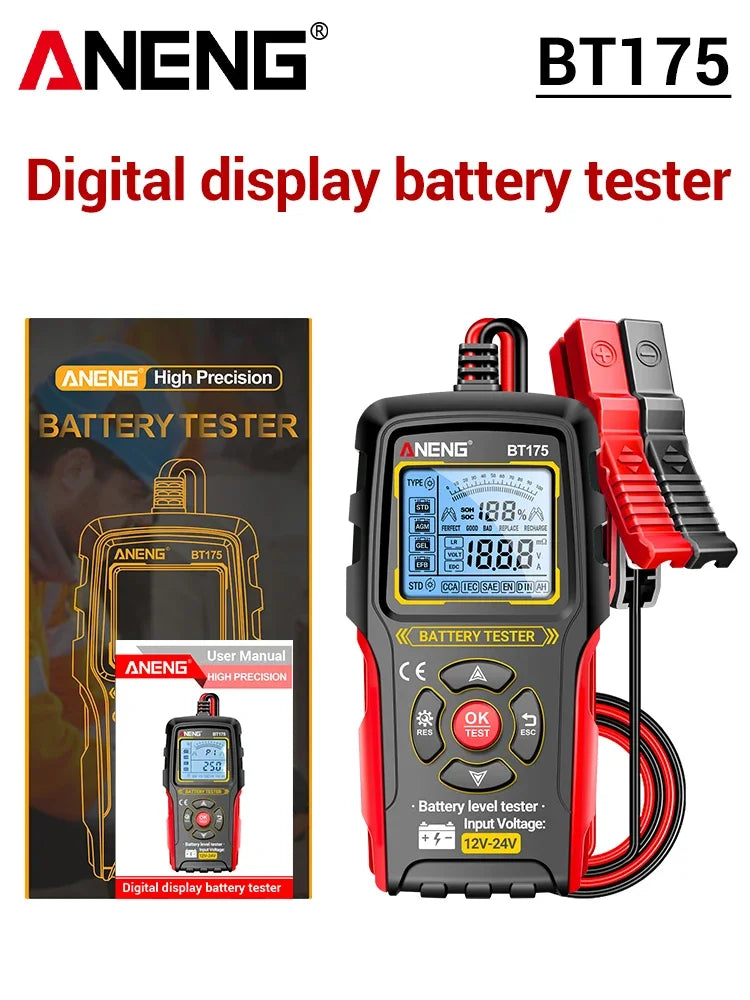 ANENG BT175 12V 24V Car Battery Tester 50-1999 CCA