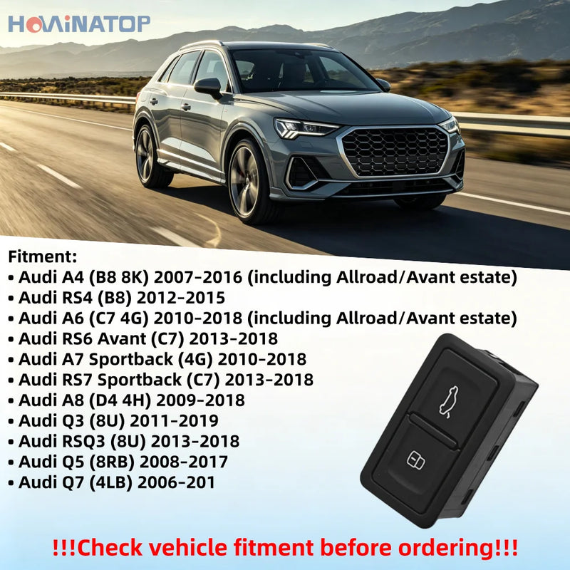 Bouton d'Ouverture de Coffre Audi A4 A6 Q5 Q7 — vue arrière