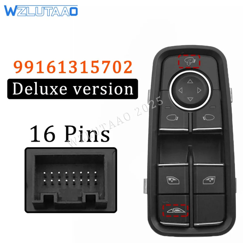 Bouton Lève-Vitre Conducteur Porsche 911 991 718 Boxster Cayman — gros plan