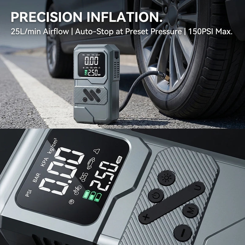 Démarreur de Batterie 1000A Compresseur 150 PSI Portable