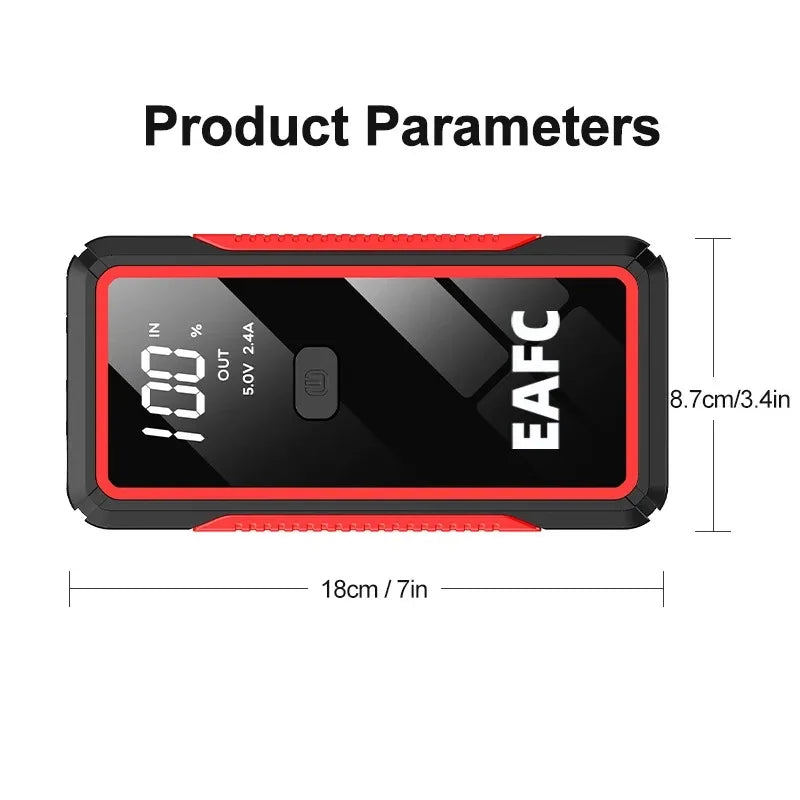 Booster de Batterie Voiture EAFC 600A 2000A Démarreur Portable 12V