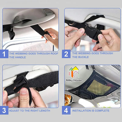 Rangement de Plafond Filet Double Couche Voiture