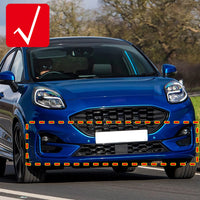 Calandre Ford Puma 2019-2023, Entourages de Feux de Brouillard Aspect Carbone ou Noir Brillant