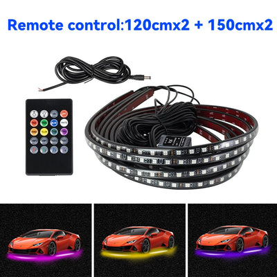 Éclairage d'Ambiance Néon RGB Flexible Sous Châssis Voiture