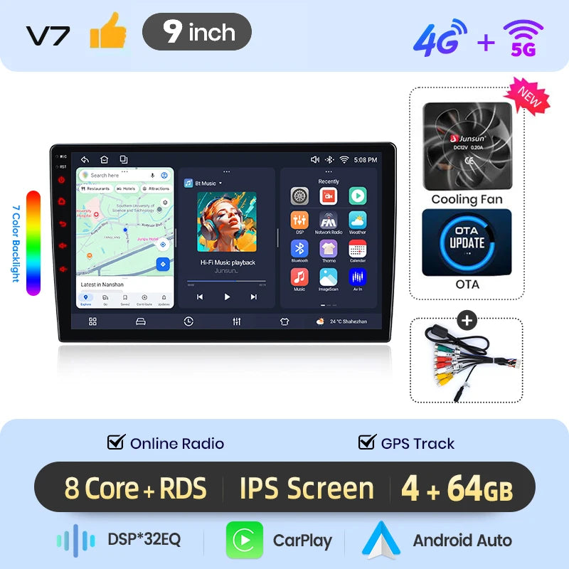 Autoradio Android Volkswagen Golf 4 Jetta MK4 1997-2003 — vue de trois quarts