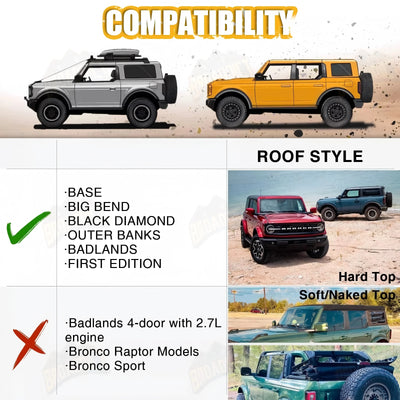 Barres de Toit Aluminium Ford Bronco 4 Portes 2021-2025