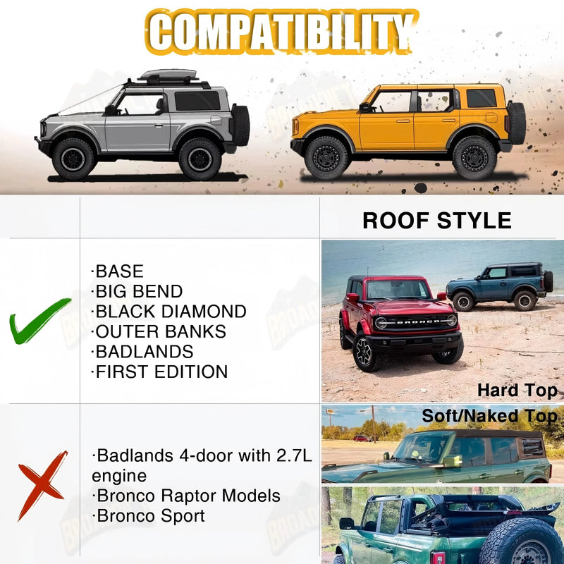 Barres de Toit Aluminium Ford Bronco 4 Portes 2021-2025
