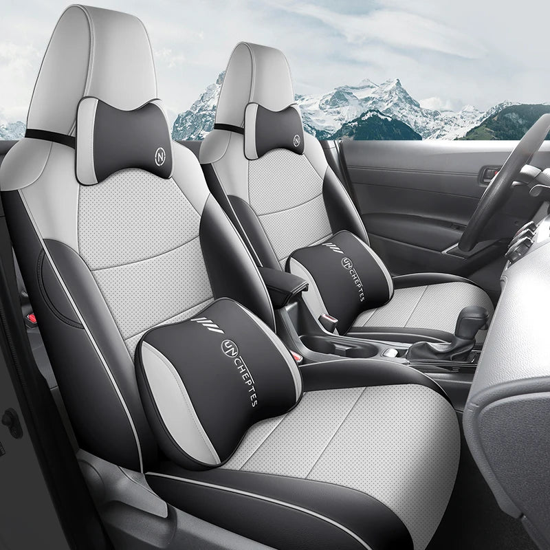 Housses de Siège Cuir Toyota RAV4 2020-2023 Sur Mesure 5 ou 9 Pièces Orange Vert Gris Noir