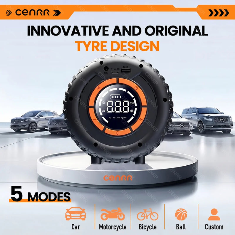 Gonfleur de Pneu Sans Fil CENRR Design Roue Écran Numérique