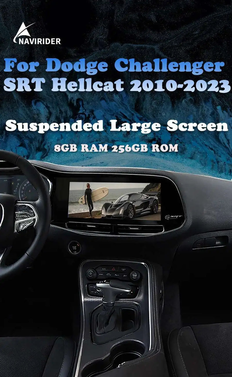 Autoradio Android 13 Écran QLED Dodge Challenger SRT Hellcat 2010-2023 CarPlay Sans Fil GPS 4G