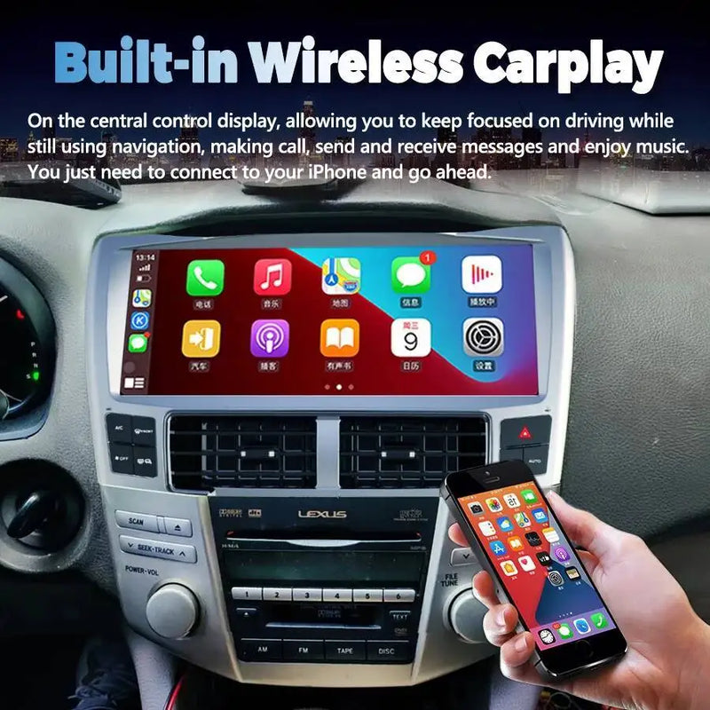 Autoradio Android 14 Écran 12,3 Pouces Lexus RX 300 330 350 400h 2004-2007 CarPlay GPS 4G