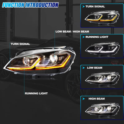 Phares LED Volkswagen Golf 7 MK7 TDI TSI 2013-2017