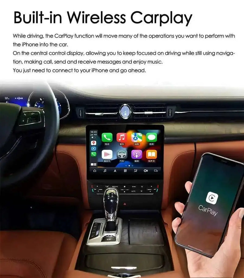 Autoradio Android 13 Maserati Quattroporte 2013-2020 Écran 12,3 Pouces CarPlay GPS 4G