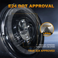 Phare Rond LED 7 Pouces Land Rover Defender Lada Niva Uaz Hunter 4x4 Anneau Halo Feu de Route Unité