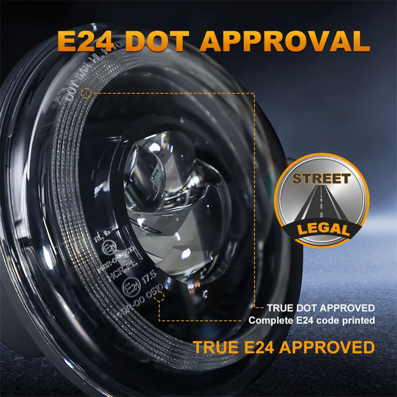 Phare Rond LED 7 Pouces Land Rover Defender Lada Niva Uaz Hunter 4x4 Anneau Halo Feu de Route Unité