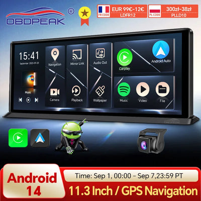 Dashcam K60 Pro 11 Pouces Android 14 CarPlay